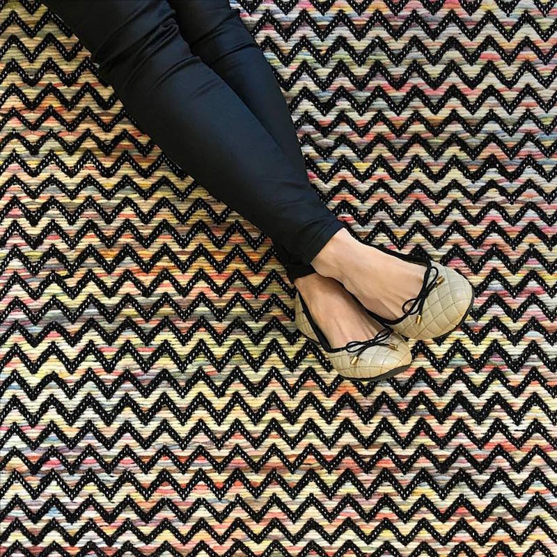 geometric multi colour rug